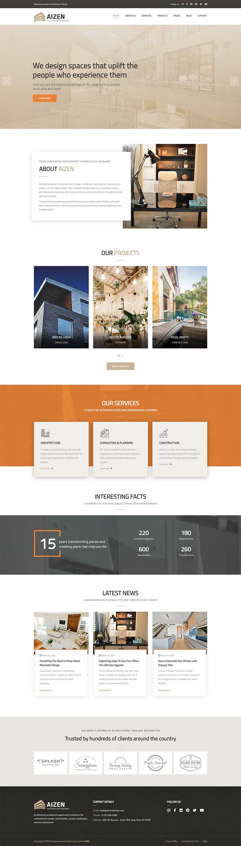 HTML5室内设计建筑设计公司前端静态网站模板(图1) 1688614342233466.jpg