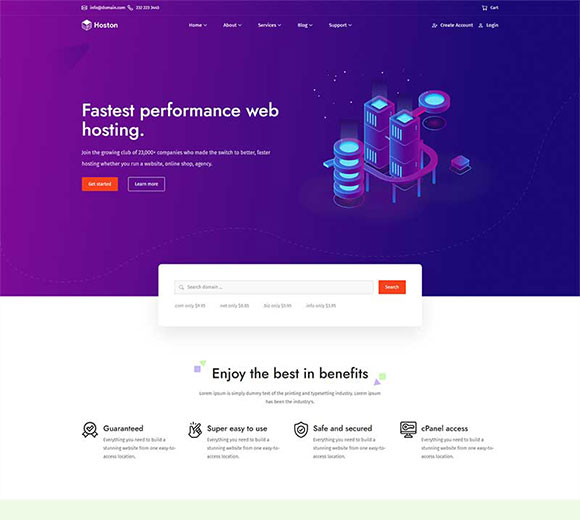 互联网虚拟主机IDC服务公司前端网站模板