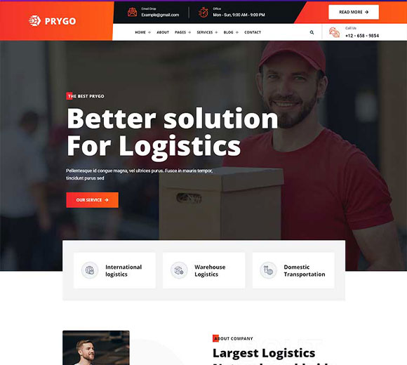 快递物流运输服务管理公司网站模板