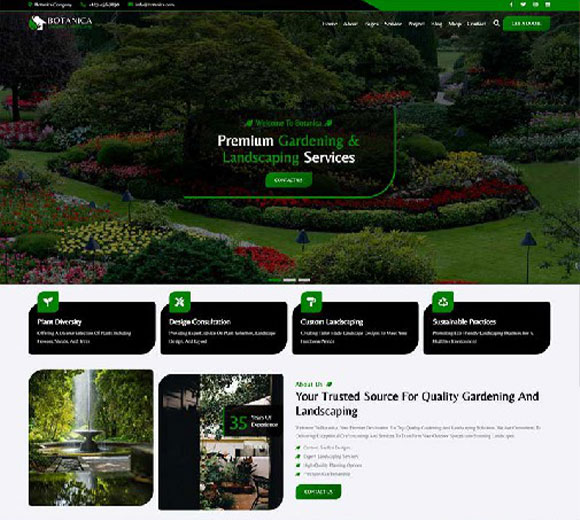响应式园艺景观设计前端静态网站模板