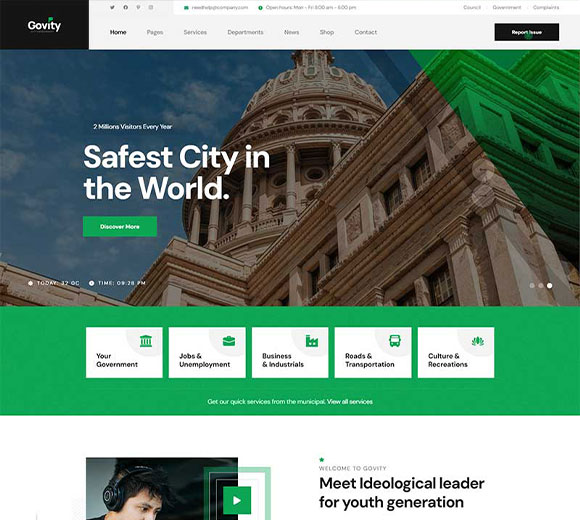 响应式国外城市宣传旅游网站静态网页模板
